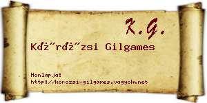 Körözsi Gilgames névjegykártya